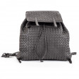 Backpack dark grey braided leather