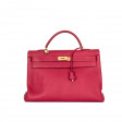 Handbag Kelly 40 Clemence red leather