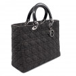 Sac Lady Dior en toile Denim noir 