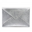 Pochette Enveloppe M.M. en cuir épi argenté
