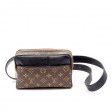 Pallas Monogram canvas and black leather belt pouch