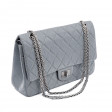 Sac 2.55 Jumbo en cuir vieilli gris