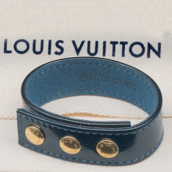Euro 2002 commemorative bracelet in blue patent Damier leather.