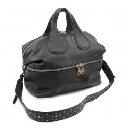 Large Nightingale bag in black leather