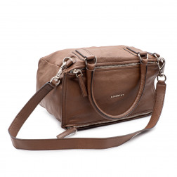 Medium Pandora bag in brown goatskin