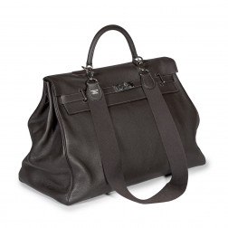 Kelly 50 travel bag in Ebony Epsom leather