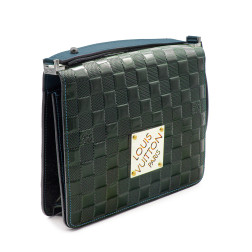 Sac Cabaret en cuir Damier verni vert