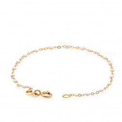 Classic Gigi white bracelet, pink gold, 17 cm