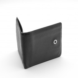 Black grained leather card and bill holder.