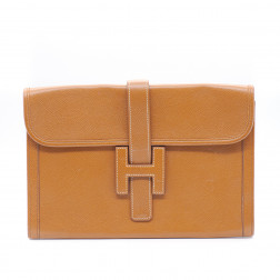 Pochette Jigé en cuir Courchevel gold