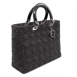 Sac Lady Dior en toile Denim noir 