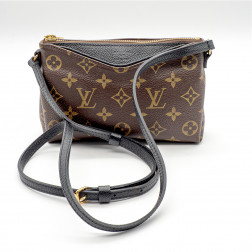 Pochette Pallas toile Monogram et cuir noir